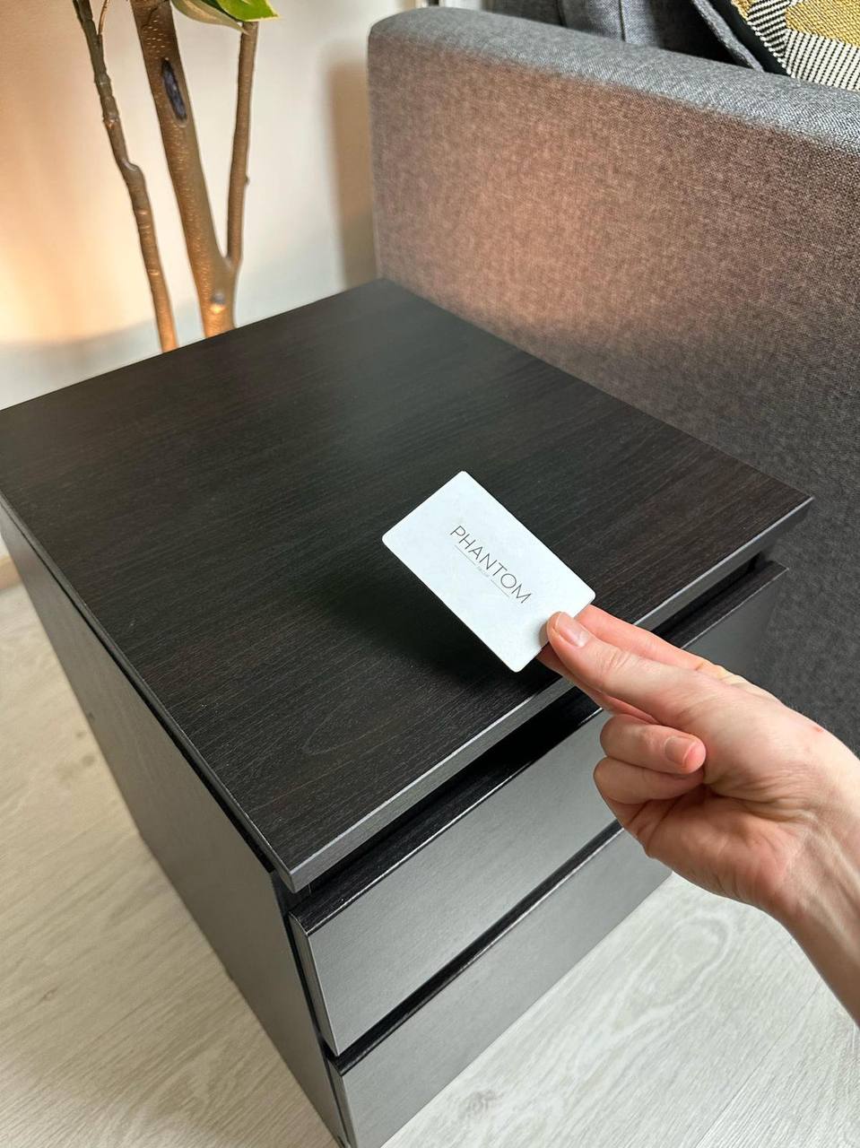 Modern Hidden Compartment Secret Drawer Furniture Nightstand Bedside Table with RFID Lock